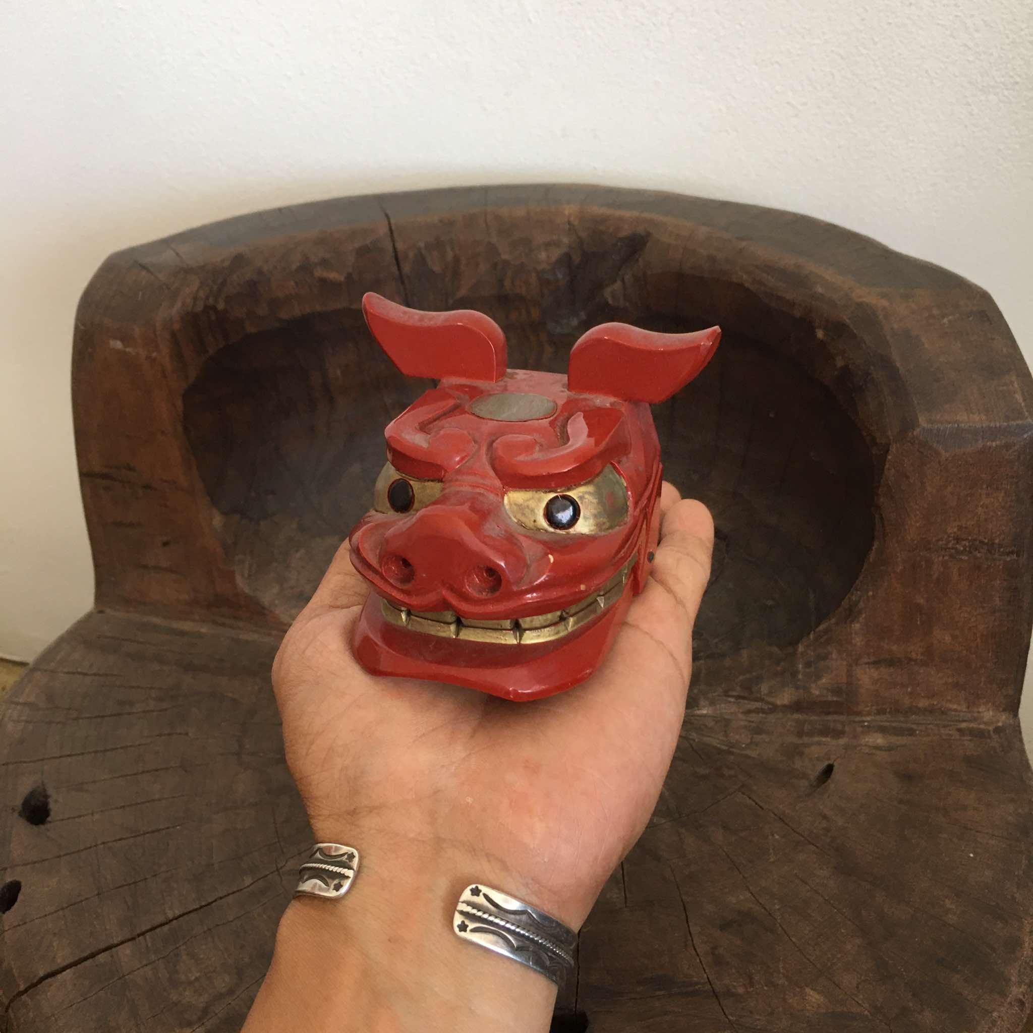 Vintage Shishigashira Japanese Wooden Art (shishimai Head Mask