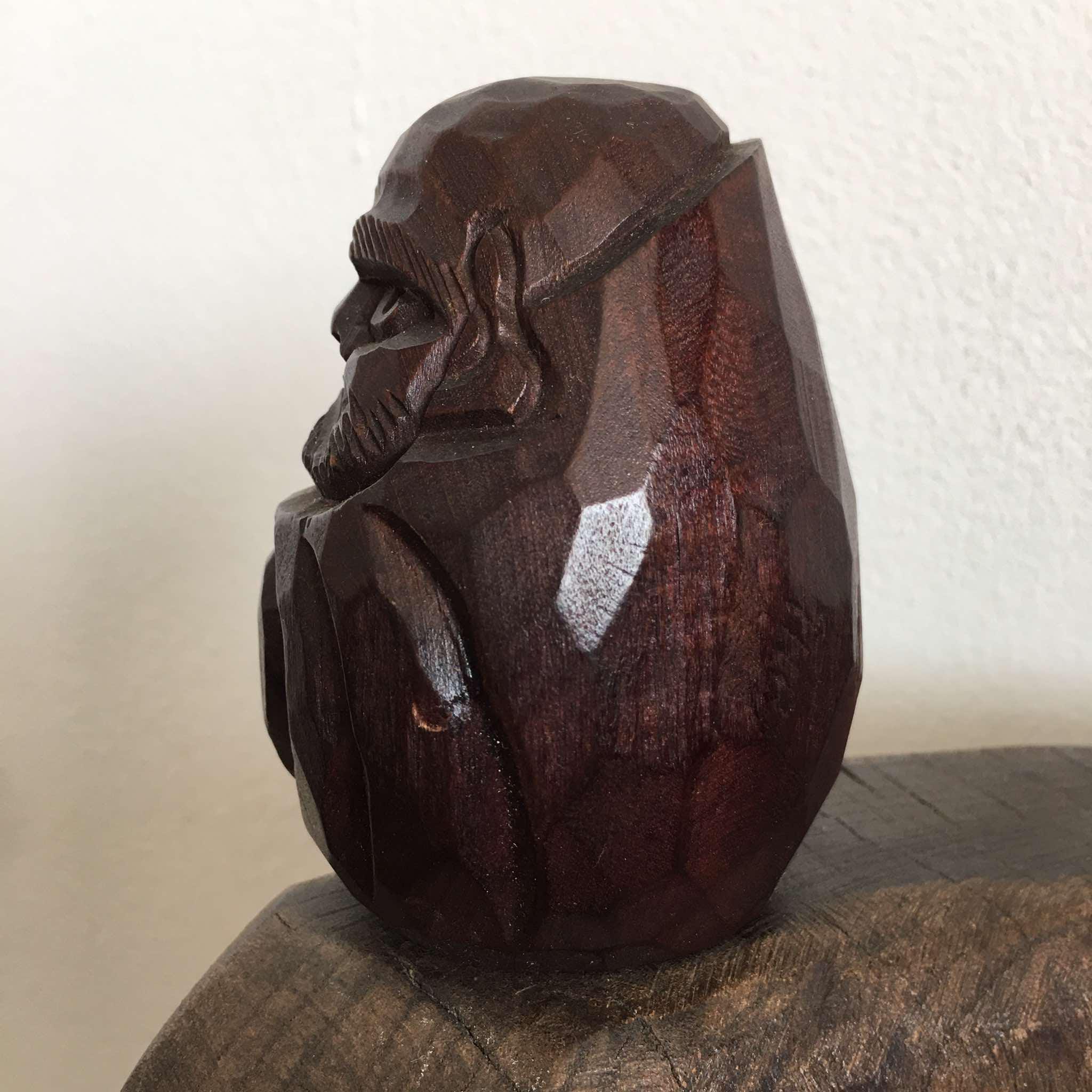 Vintage Traditional Wooden Daruma Carving Japanese Art - Etsy