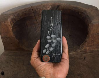 ヴィンテージ 日本製 那智黒石 花瓶 黒石 花 - Etsy 日本