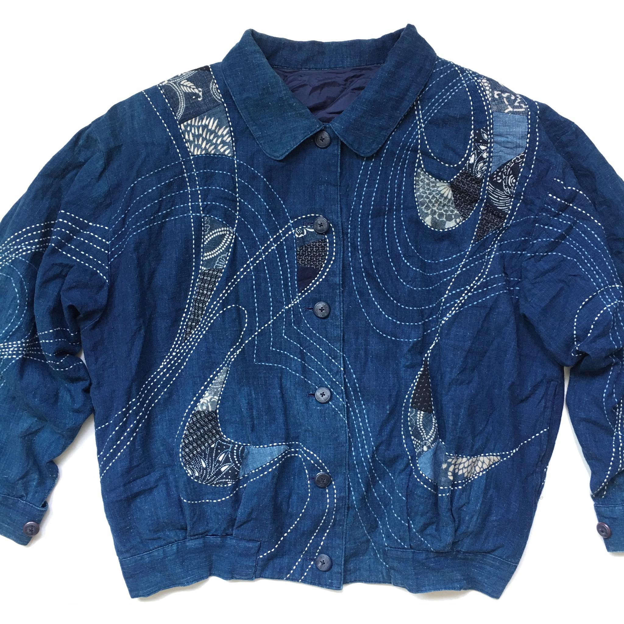 Indigo sashiko jacket hot sale