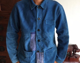 Remake Kendo Indigo Sashiko Patchwork French Workwear Jacket