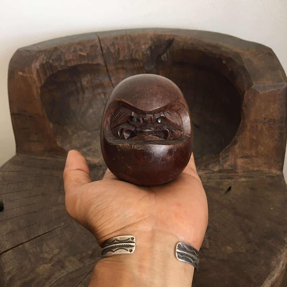 Japanese Vintage DARUMA Doll Wood - Etsy