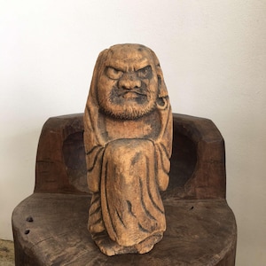 Antique Japanese DARUMA doll wood