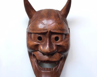 Wooden Noh Mask　木製能面 High Quality Japan Wooden Noh Mask of Magogiro 能面 孫次郎