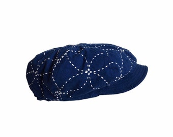 Casquette faite main en tissu japonais Sashiko