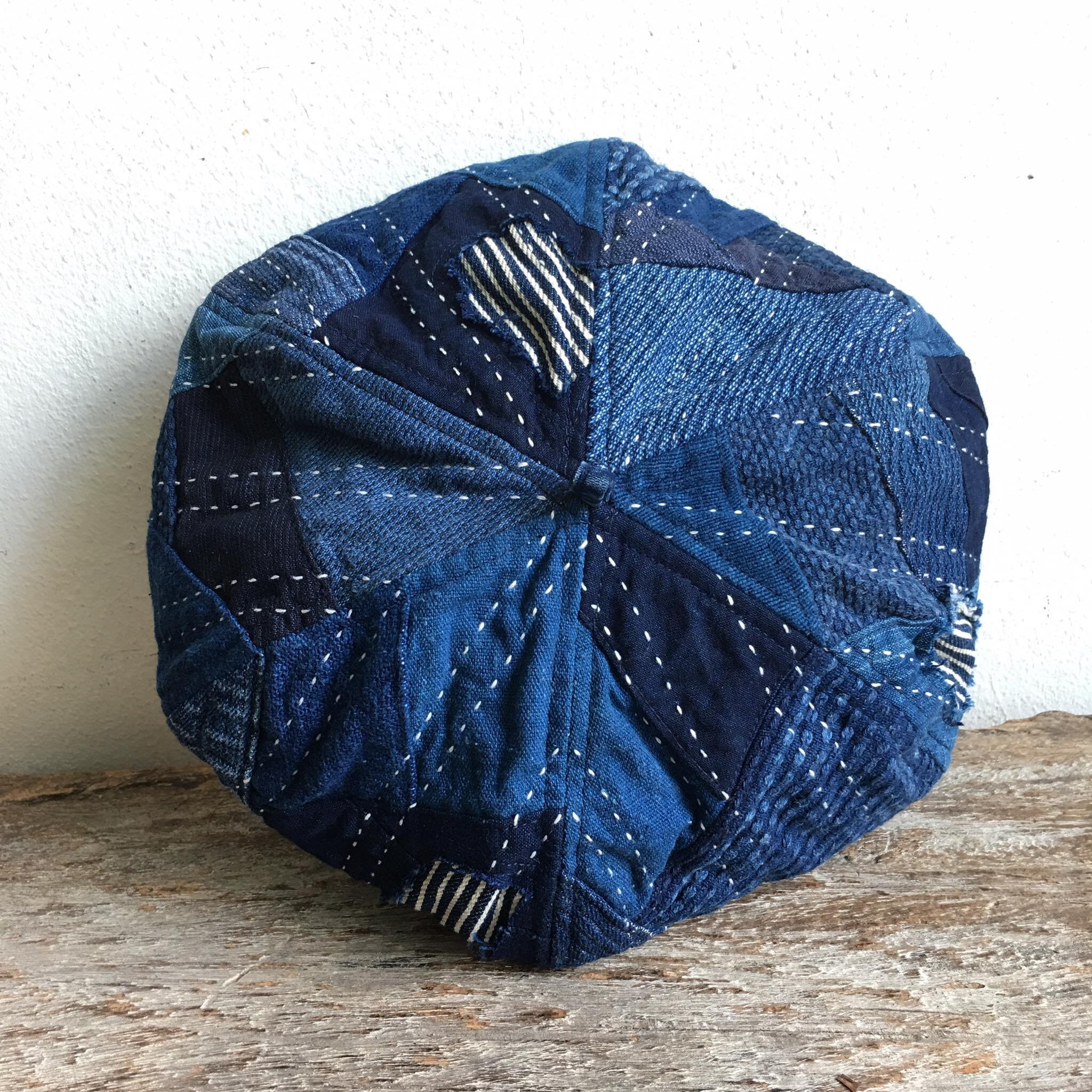 ✝️boro clothing ScrapQuilt Beret✝️ Sashiko Stitch Boro Patchwork Tattered Beret Cap - Etsy