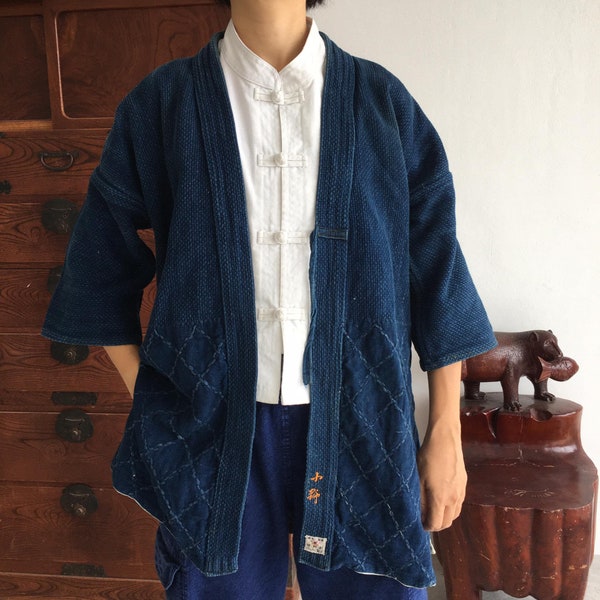 chaqueta índigo japonesa Kendogi vintage