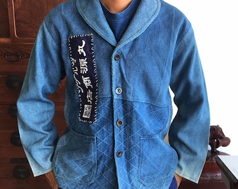 Vintage 40s WWII Denim USN US Navy Shawl Collar Chore Jacket Vintage 40s WWII Denim USN US Navy Shawl Collar Chore Jacket