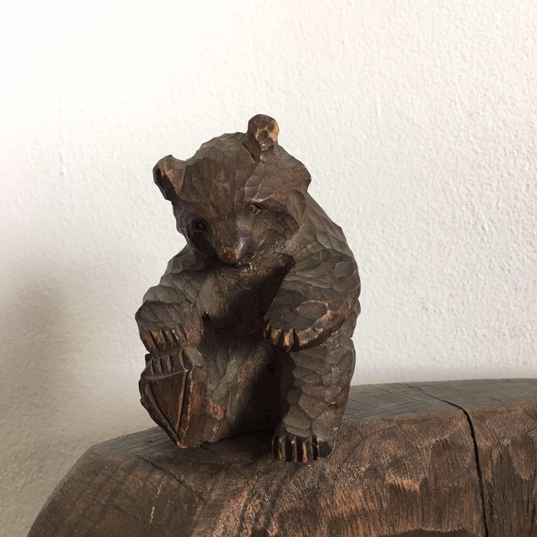 Vintage 1960s Japanese Ainu Bear Wood Carving - Etsy