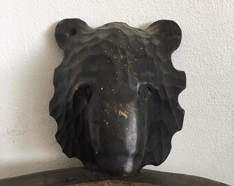 ヴィンテージの日本のアイヌの木彫り額 – 北海道の民芸品、日本の