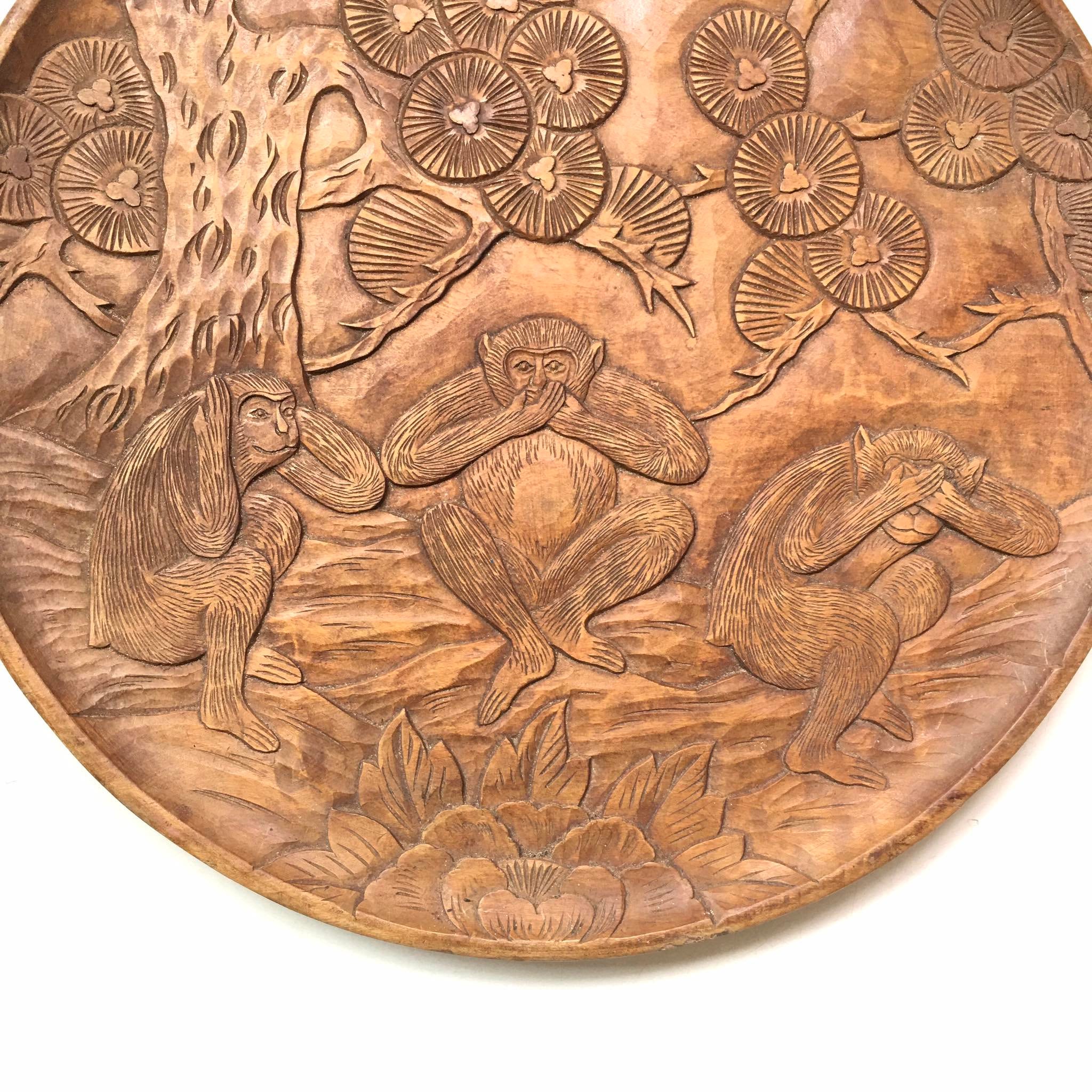 Japanese Vintage Art Hand-carved Wooden Wood - Etsy