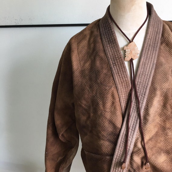 Vintage Ainu Japanese Wooden Bolo Tie - image 2