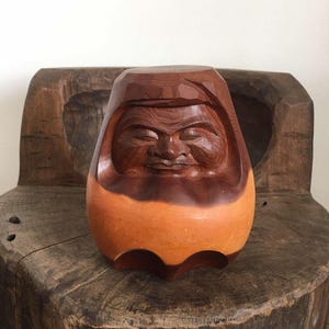 1960 Japanese vintage DARUMA doll wood