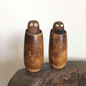 1960 Japanese vintage DARUMA doll wood