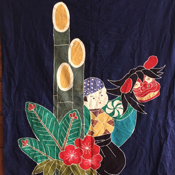 ヴィンテージ 日本の藍染めのれん - Etsy 日本
