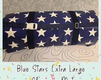 Blue stars, Extra Large sized changing mat, disability, special needs, incontinence, padded mat, play mat, nappies, reusable, wipe down