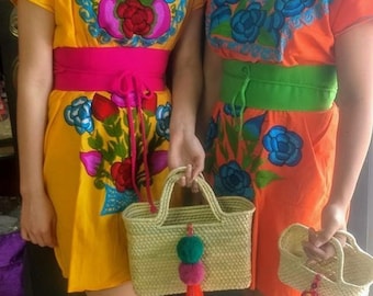 Embroidered Mexican Mini Dresses (Zinacatan)