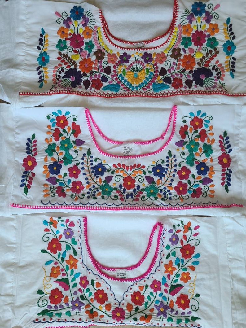 Traditional Handmade Embrodery Mexican Blouse image 8