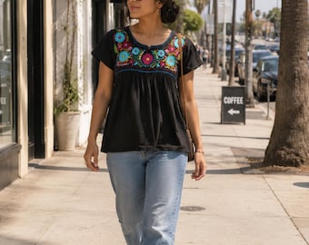 Blusa Mexicana Bordada a Mano | Hand Embroidered Mexican Blouse | Boho Summer Cotton Oaxacan Top