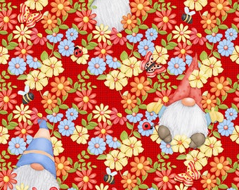 Nurse Mouse Fabric RED BIG HUGS by Jonny Javelin for Henry Glass ~~ Sold by the half yard