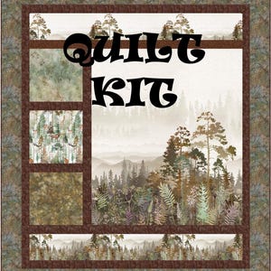 Quilt Kit - Window Boxes Treeline Quilt Kit - Hoffman Panel & Fabric for top and binding included with pattern by Quilting Renditions