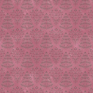 May include: A repeating pattern on a dusty rose background featuring stylized evergreen tree shapes outlined in thin, dark grey lines. The trees are composed of delicate, branch-like motifs and small dots, creating a symmetrical, decorative design.