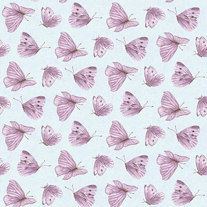 Tossed Butterflies Blue from the Lavender Garden Collection by Jane Shasky for Henry Glass - Sold in 1/2 yard increments