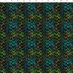 Emerald Scales from the Dragons - Emerald Reign Collection (25DRG 1) by Jason Yenter for In the Beginning Fabrics - Priced by the 1/2 yard