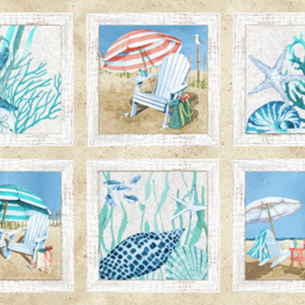 Beach Fabric Panel Etsy