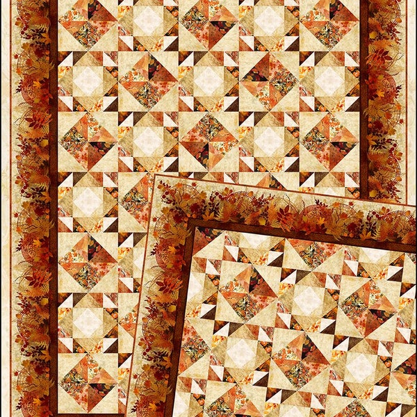 Quilt PATTERN - Reflections of Autumn II Quilt Pattern by In The Beginning Fabrics - Includes 2 sizes - 79" x 103" and 67" x 67"