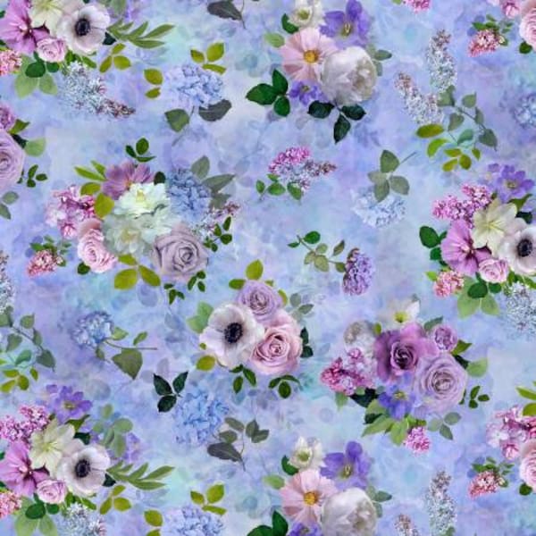 Tossed Floral Bouquet from the Love Letter Collection by Timeless Treasures - Sold in 1/2 yard increments - 44/45" width