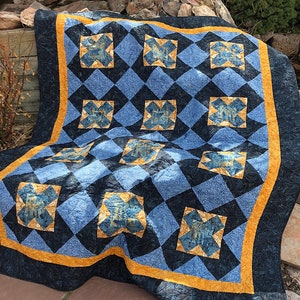 PDF QUILT PATTERN - Xit -  Smokey Mountains Quilt Pattern by Kari Nichols for Quilting Renditions - Lap, Twin/Double, Queen/King