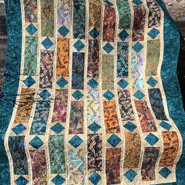 Quilt PATTERN - Punctuation Pattern by Kari Nichols for Quilting Renditions - Lap, Throw/Twin, Queen and King sizes
