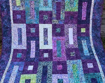 PDF QUILT PATTERN - Exclamation Pattern by Kari Nichols for Quilting Renditions - Lap, Twin, Queen/King sizes