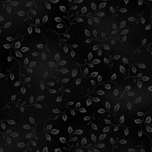 Folio Black Vines 7755-99 by Henry Glass - Sold in 1/2 yard increments - 44/45&quot; width - Not cut until sold