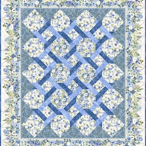 Quilt PATTERN - Sanctuary Garden Twist Quilt Pattern by Jason Yenter for In The Beginning Fabrics - 64" x 75" - 2 colorways (Cream & Black)