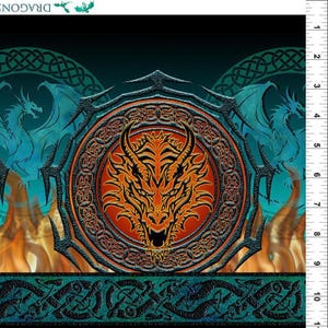 Border from the Dragons - Emerald Reign Collection (22DRG 1) by Jason Yenter for In the Beginning Fabrics - Priced by the 1/2 yard