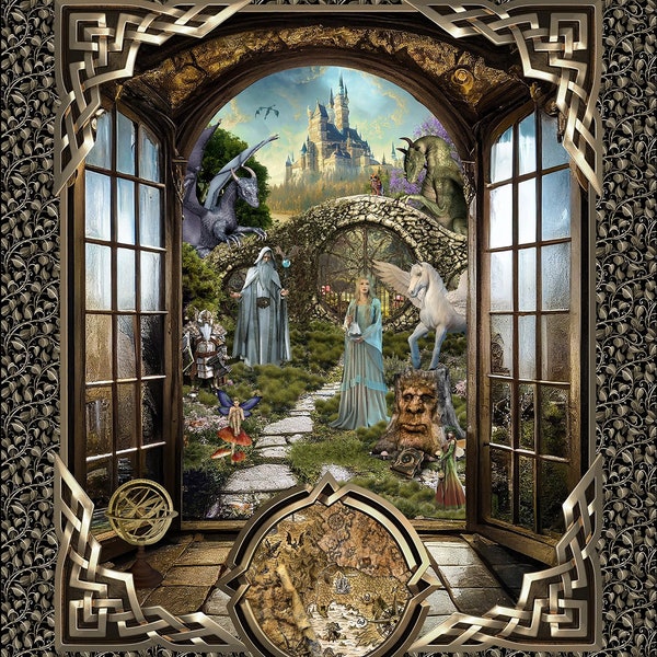 Legendary Journeys Large Panel - by Jason Yenter for In the Beginning Fabrics - 35 1/2" x LOF Sections