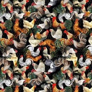 Poultry in Motion from the Early to Rise Collection by Michael Miller Fabrics - Priced by the 1/2 yard