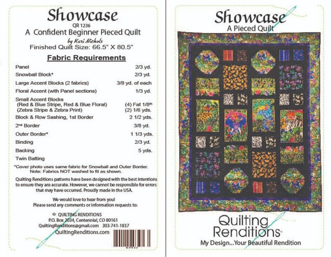 Quilt PATTERN - Showcase Pattern by Kari Nichols for Quilting ...