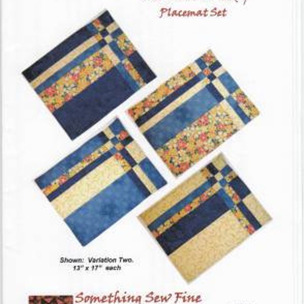 PATTERN - Take Four Fat Quarter Friendly Placemat Set by Something Sew Fine Quilt Design - 13" x 17"