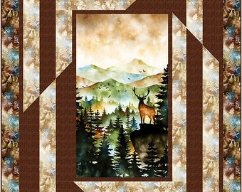 PDF QUILT PATTERN - Reversal Call of the Wild Pattern by Kari Nichols for Quilting Renditions - Sizes 58.5 x 76.5, 64.5 x 76.5 & 70.5 x 76.5