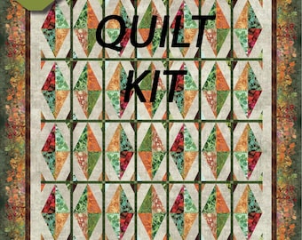 Quilt Kit - Evanescence Stained Glass Garden Quilt Kit - Fabric for top and binding with pattern - 91 1/2" x 97 1/2"