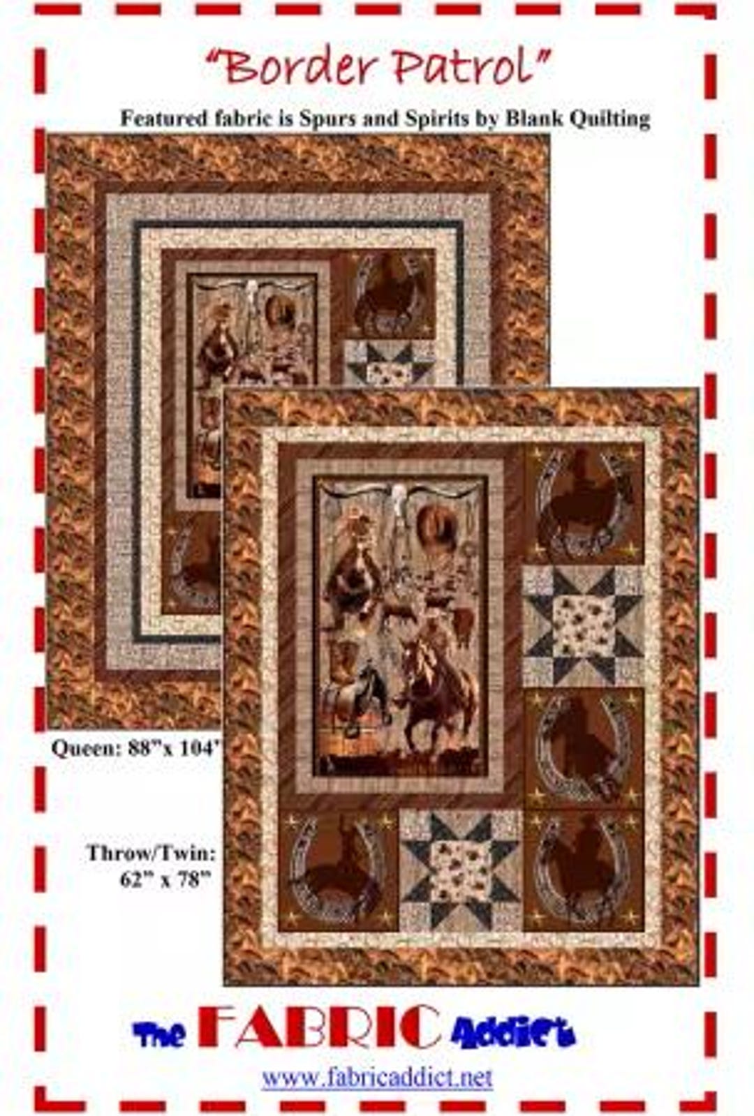 Quilt PATTERN - Border Patrol Pattern by the Fabric Addict - Throw/twin ...