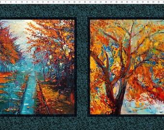 Autumn Panel from A Year of Art Collection by Jason Yenter for In the Beginning Fabrics -  24" x 42"
