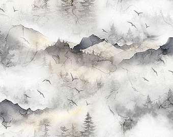 Gray Mountains from the Misty Morning Collection - DP28649-92 by Northcott - Price is per half yard
