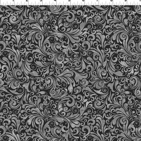 Swirls - Black from the Prism II Collection (24JYQ-5) by Jason Yenter for In the Beginning Fabrics - Sold in 1/2 yard increments