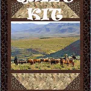 Quilt Kit - Platform On the Range Kit - Hoffman Panel & Fabric for top and binding included with pattern by Quilting Renditions - 55" x 82"
