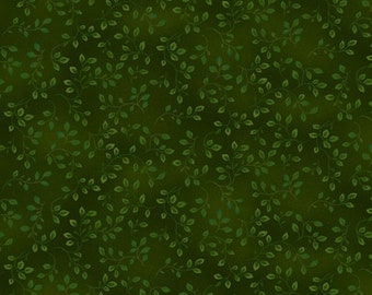 Folio Dark Forest Green 7755-68 by Henry Glass - Sold in 1/2 yard increments - 44/45&quot; width