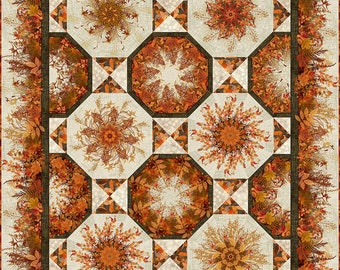 Quilt PATTERN - Reflections of Autumn Kaleidoscope Quilt Pattern by In The Beginning Fabrics - 64" x 86 1/2"